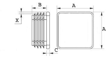 Záslepka, krytka, zátka 70x70 2,0-4,0mm Čtvercová plastová záslepka