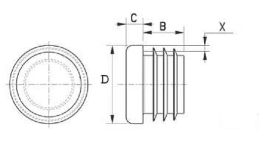 Záslepka, krytka, zátka 47,6mm 1,0-3,0mm Kulatá záslepka do trubky