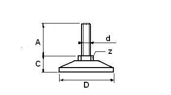M10X120 48mm Stavěcí nohy otočné
