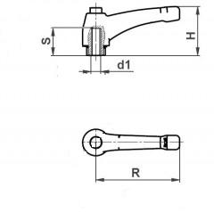 Nastavitelná upínací páka klička M12 páčka, matice zinek  
