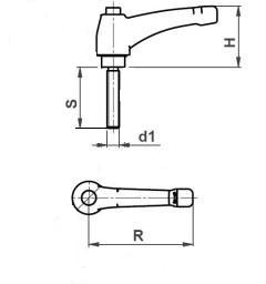 Nastavitelná upínací páka klička M12x40 páčka, šroub zinek 