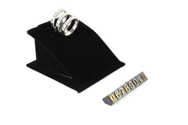 Plastové cenovky zlatý prolis 6x9mm 20x řada Kč