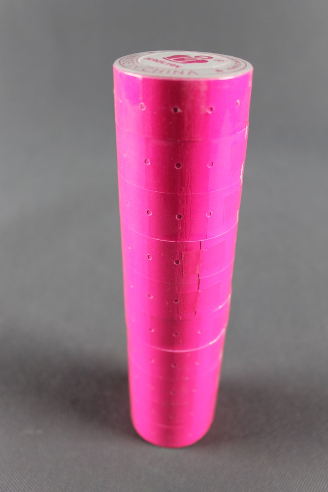 Etikety pro etiketovací kleště jednořádkové růžové 600