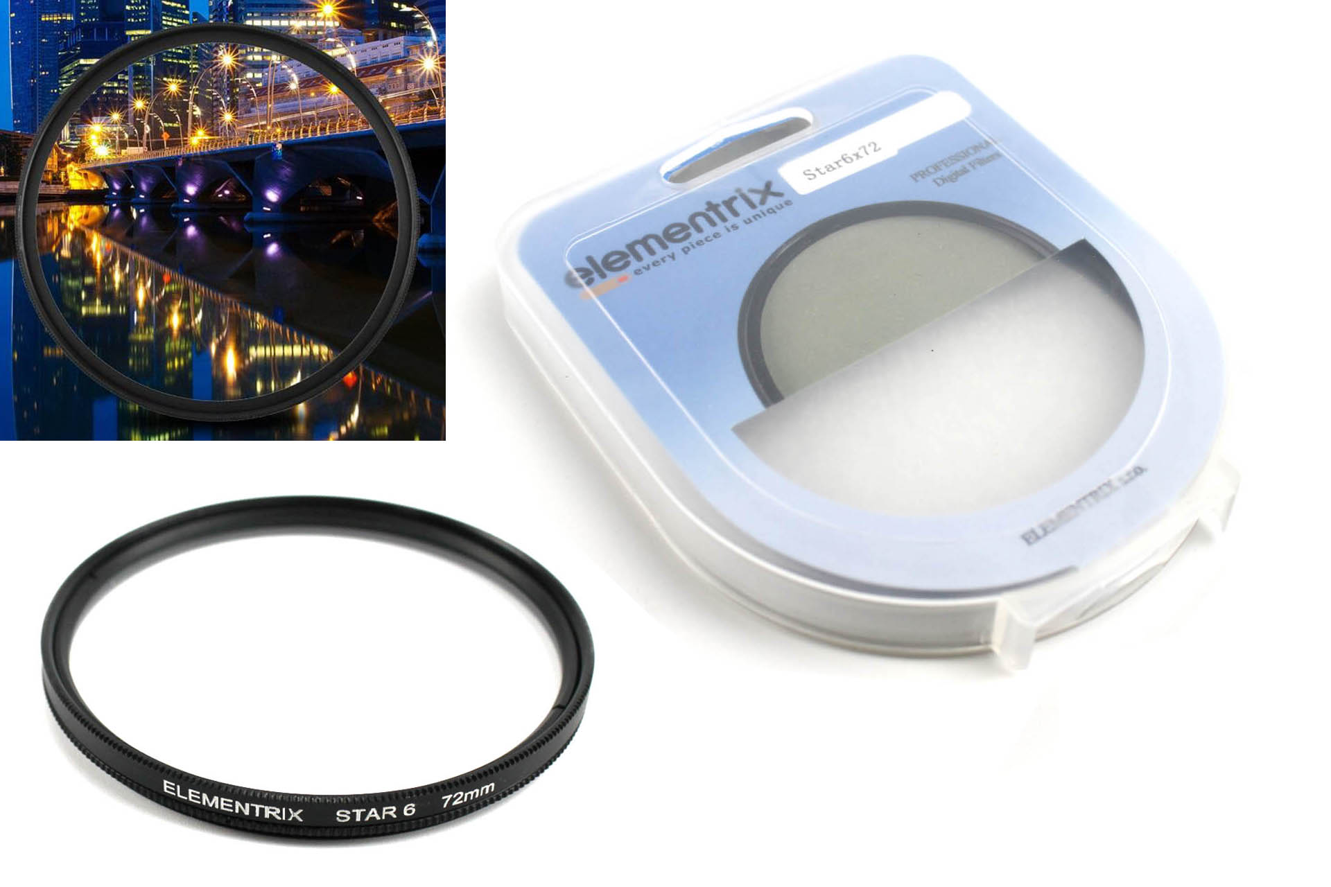 Elementrix Efektový hvězdičkový filtr  STAR x6 72mm otočný