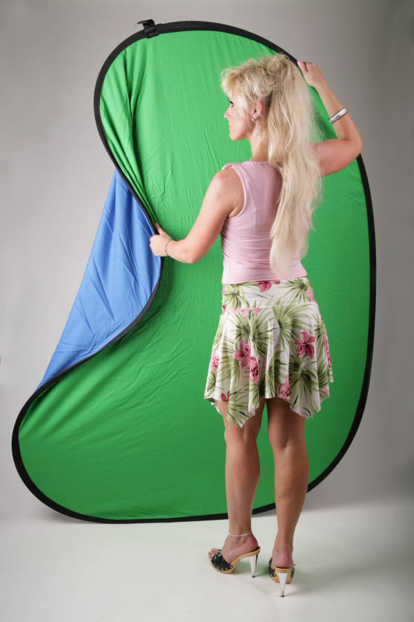 8su 2, jakost Fotografické pozadí dvojité bavlna modrá zelená 1,5x2m  