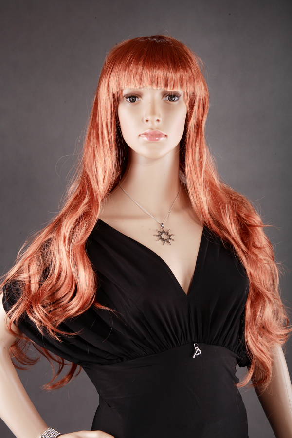 Dámská paruka zrzavá, dlouhá, kudrnatá  LC