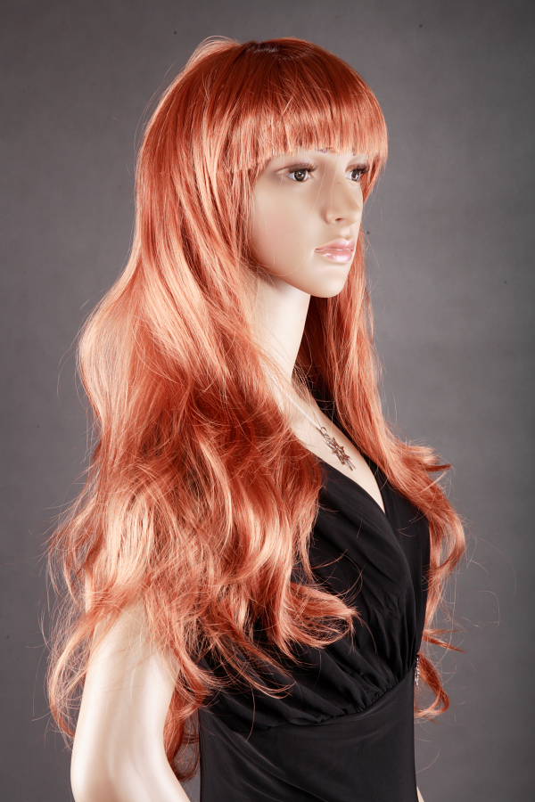Dámská paruka zrzavá, dlouhá, kudrnatá  LC