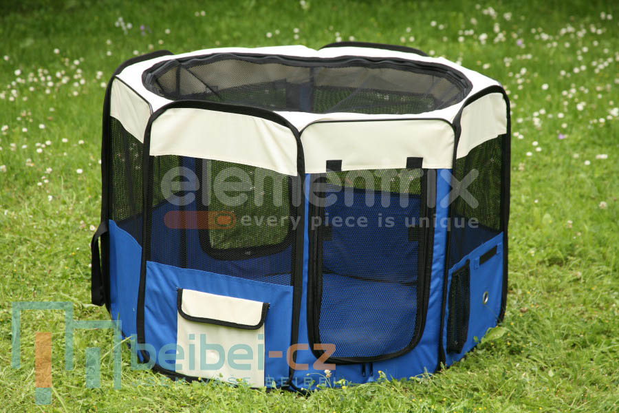 Klec pro psa, látková přepravka, výběh, vel. M tmavě modrá  