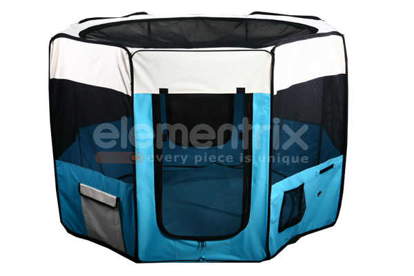 Klec pro psa, látková přepravka, výběh, vel. M světle modrá  