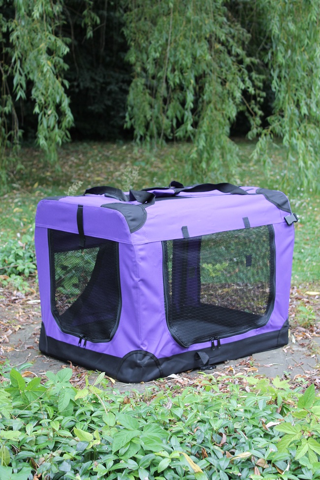 Klec pro psa, přepravní klec, látková přepravka, vel. 2XL fialová  