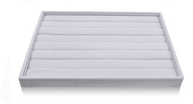 Plato na uložení, vystavení prstýnků PT12 šedý samet  