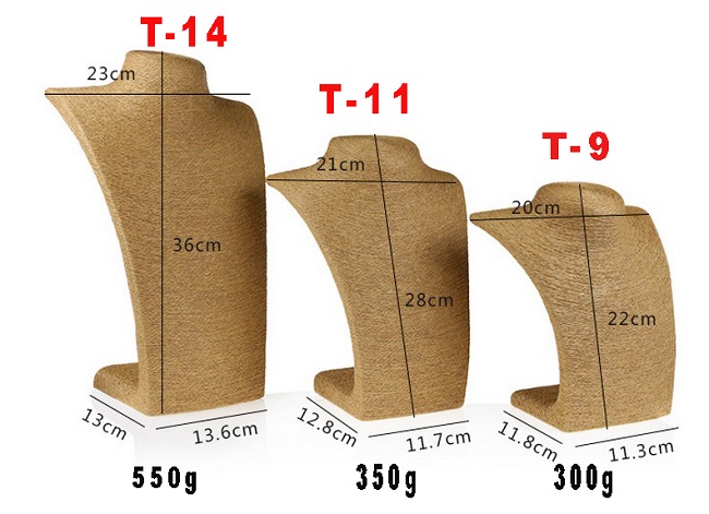 Dekolt, stojánek, stojan na šperky provázkový 22cm šedý  
