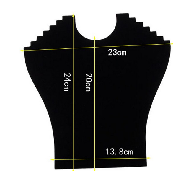 Dekolt, stojánek, stojan na šperky černý samet, DKP2 skládací  