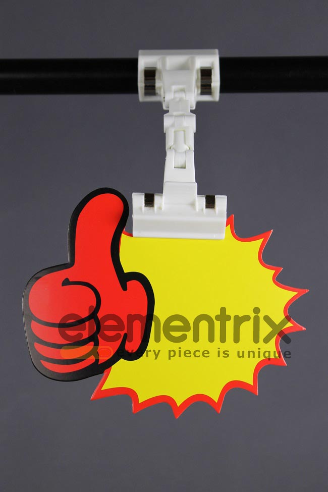 Memo clip, držák na cenovky kloubový bílý  