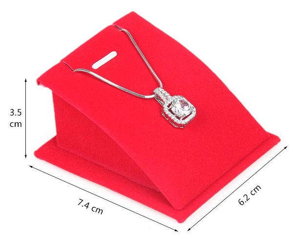 Stojánek, stojan na prstýnky, naušnice červený samet 