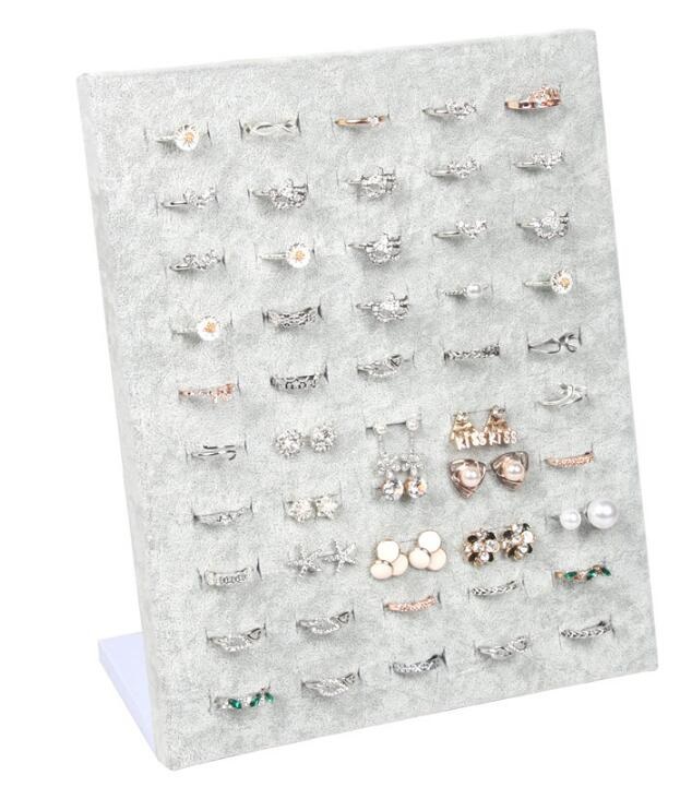 Stojánek, stojan, dekolt na prstýnky šedý L 23cm