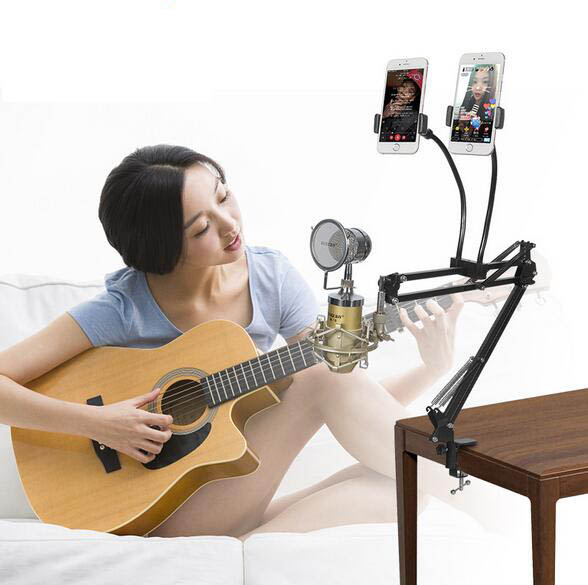 Elementrix držák 2 mobilu na stojan pro mikrofón