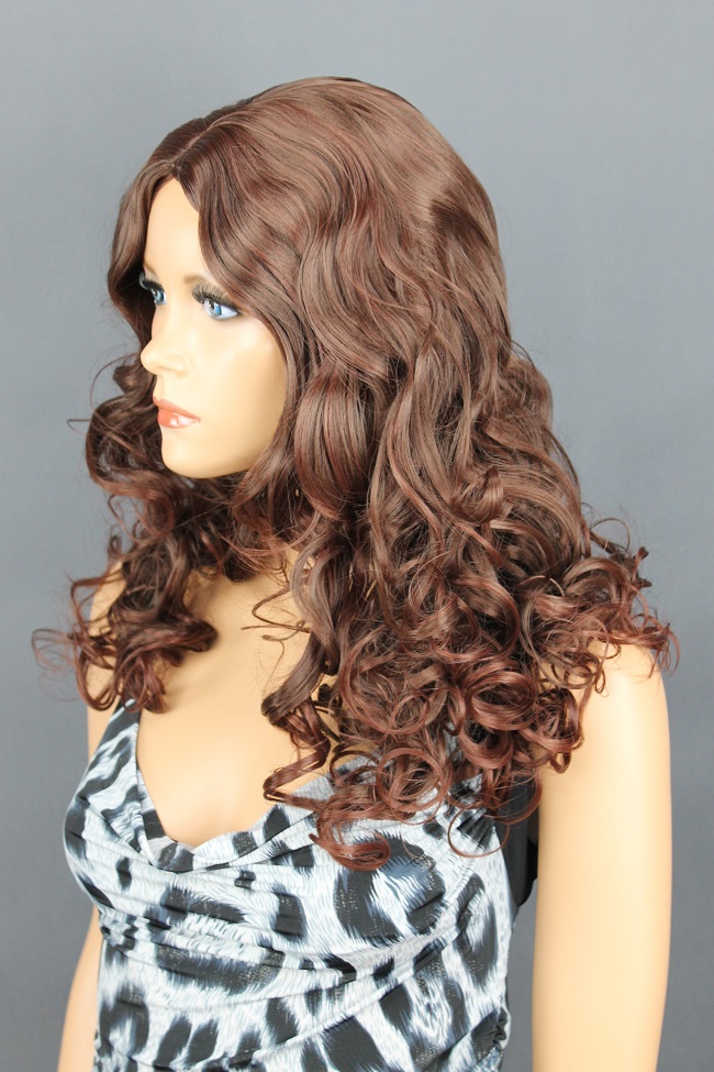 Dámská paruka dlouhá, mahagonová kudrnatá  903