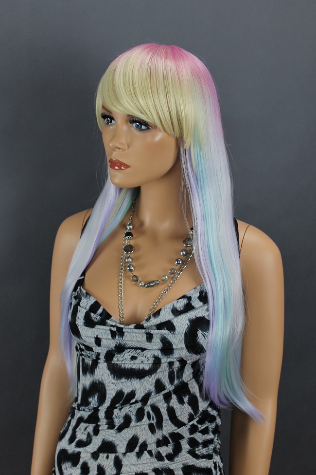 Dámská paruka dlouhá, 4 barevná  