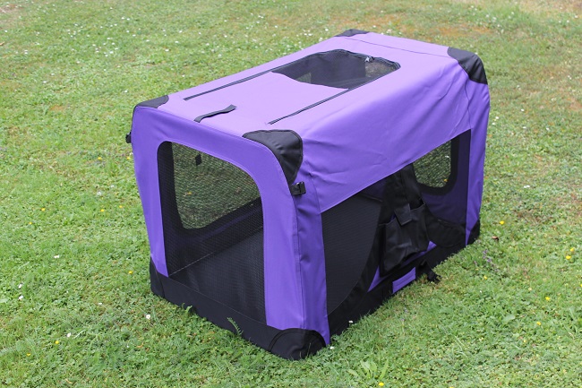 Klec pro psa, přepravní klec, látková přepravka, 3XL fialová  