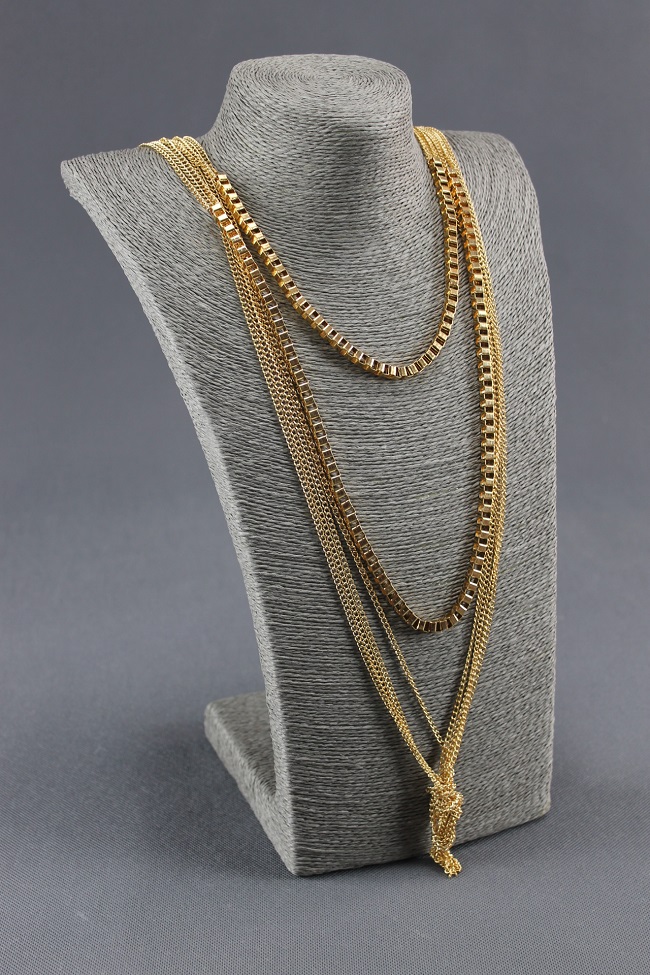 Dekolt, stojánek, stojan na šperky provázkový 36cm šedý  