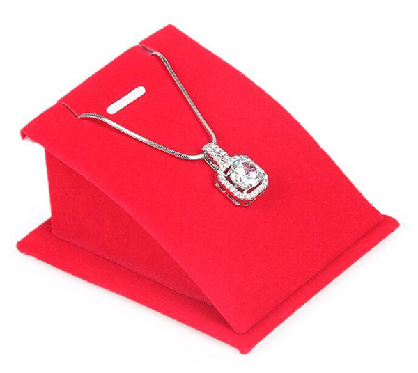 Stojánek, stojan na prstýnky, naušnice červený samet 