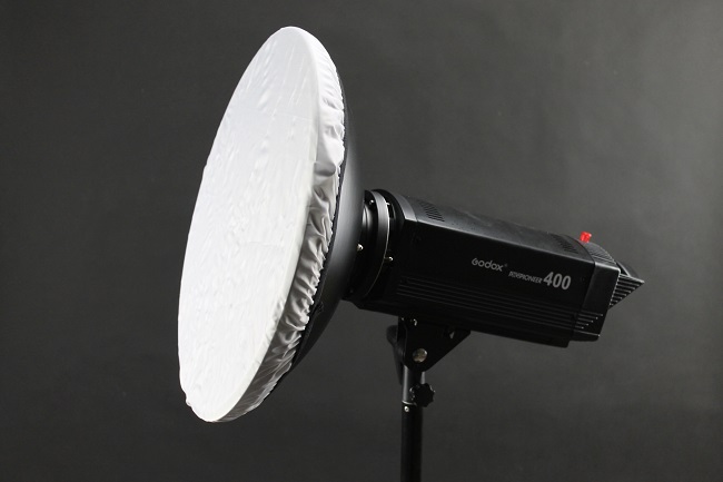 Stříbrný beauty dish 42cm s voštinou a difuzérem 1