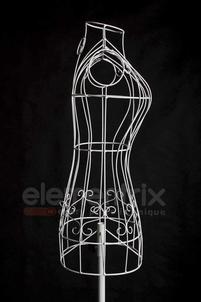 Dámské torzo, bílé, kovové FT9  