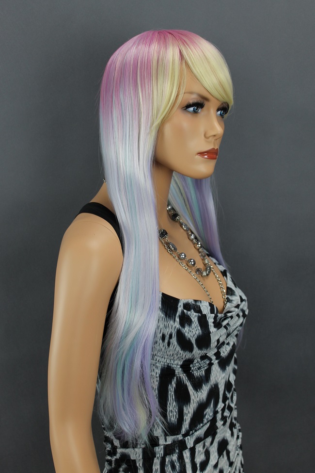 Dámská paruka dlouhá, 4 barevná  