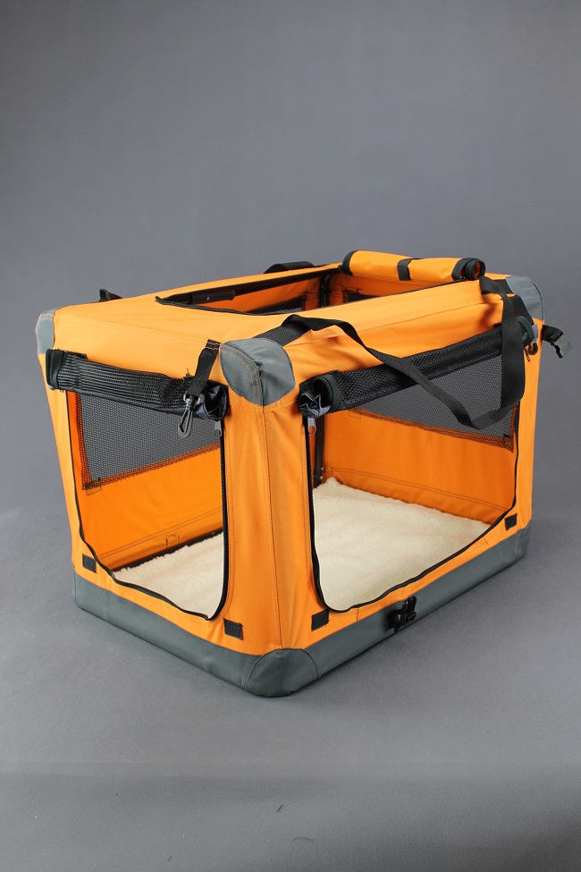 Klec pro psa, přepravní klec, látková přepravka, L oranžová 3016  