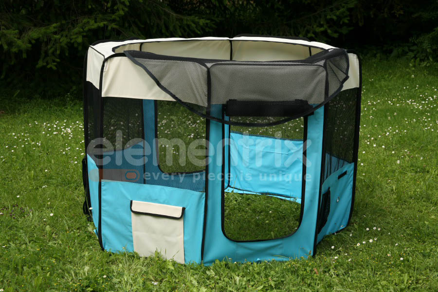 Klec pro psa, látková přepravka, výběh, Vel. XXL, světle modrá  