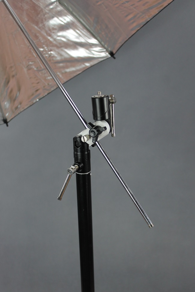 Držák blesku a deštníku s dvěmi klouby, hliník  