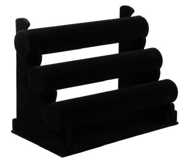 Stojánek, dekolt na náramky 3 patra samet