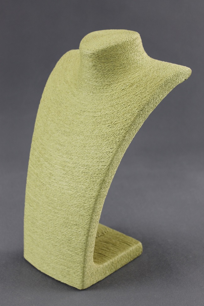 Dekolt, stojánek, stojan na šperky provázkový 36cm zelený  