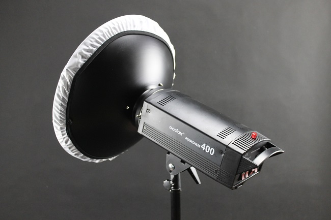 Stříbrný beauty dish 42cm s voštinou a difuzérem 1