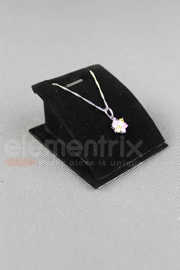 Stojánek na prstýnky, naušnice černý samet  