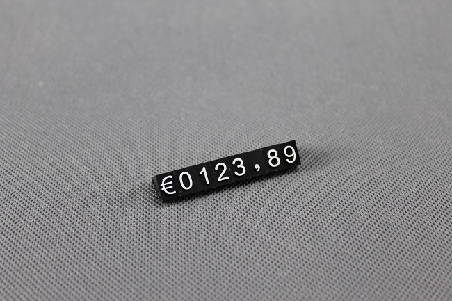 Plastové cenovky bílý prolis  6x9mm 1x řada  EURO  