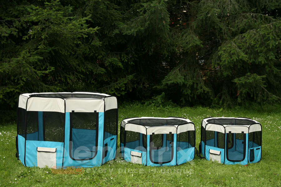 Klec pro psa, látková přepravka, výběh, Vel. XXL, světle modrá  