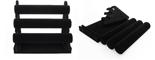 Stojánek, dekolt na náramky 3 patra samet