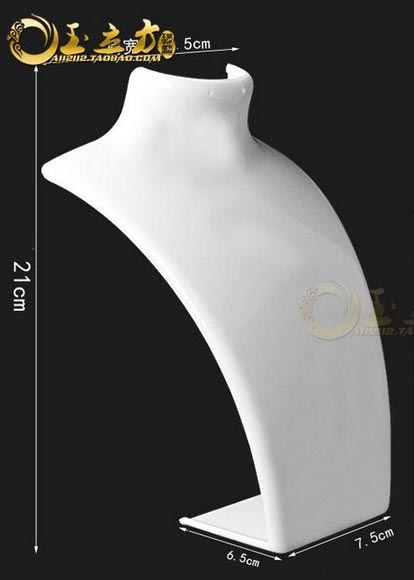 Dekolt, stojánek, stojan na šperky výška 21cm bílý akryl 