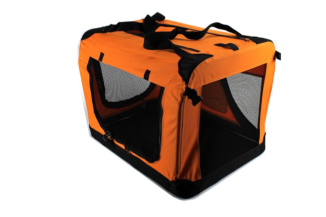 Klec pro psa, přepravní klec, látková přepravka, L oranž