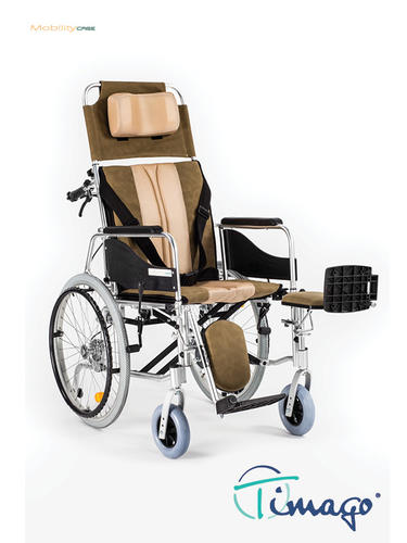Invalidní vozík polohovací Timago STABLE (ALH008) 42cm, barva hnědo-béžová, nosnost 100kg