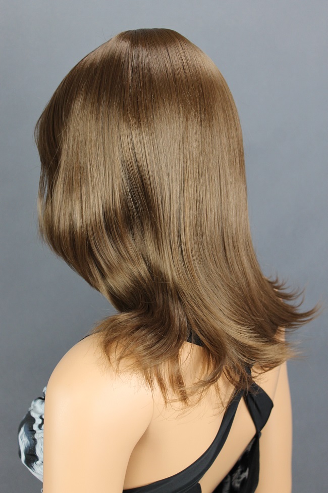 Dámská paruka středně dlouhá, kaštanová  201-8