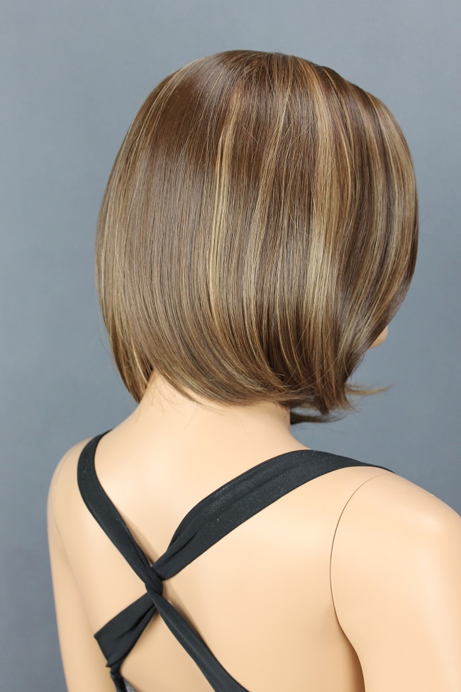 Dámská paruka krátká hnědá s blond melírem 293