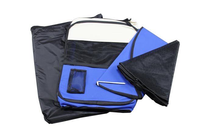 Klec pro psa, látková přepravka, výběh, vel. L, tmavě modrá  