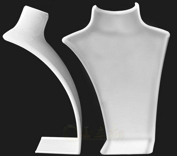 Dekolt, stojánek, stojan na šperky výška 21cm bílý akryl 