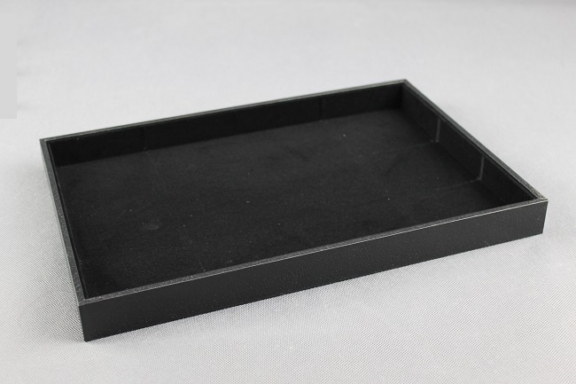 Plato na uložení, vystavení šperků 12 přihrádek PT7 černý samet