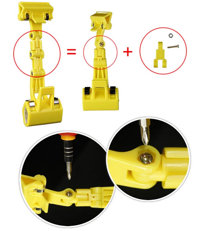 Memo clip, držák na cenovky kloubový bílý  