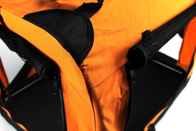 Klec pro psa, přepravní klec, látková přepravka, L oranž