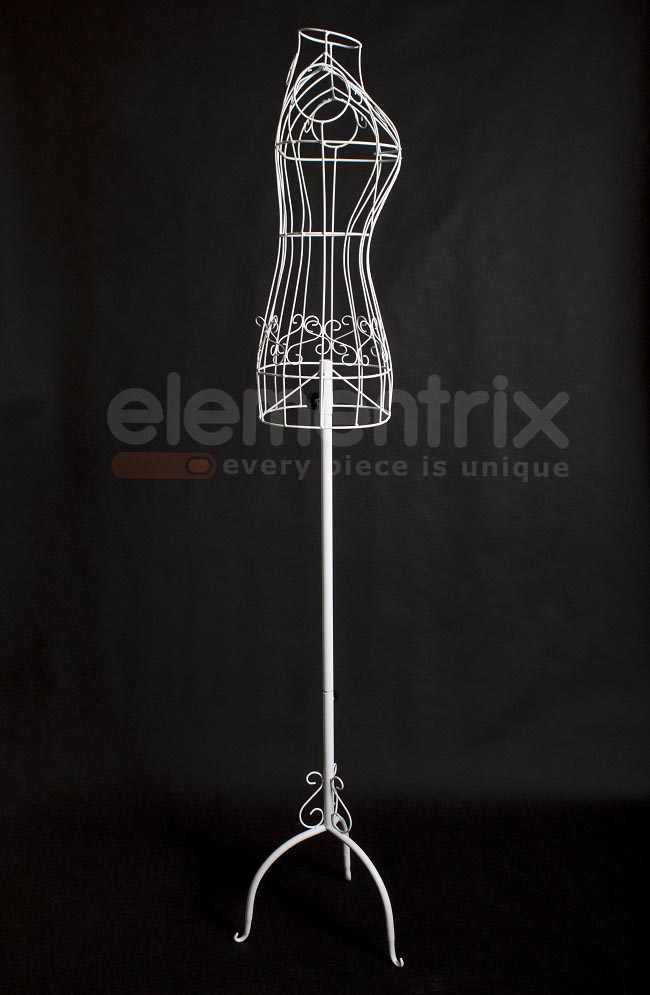 Dámské torzo, bílé, kovové FT9  